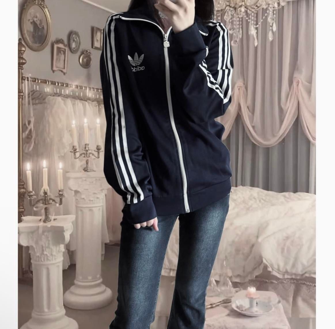 【雷市場（ポンジャン）商品韓国直送】adidas(アディダス) ヨーロッパ 黒 ジャージ 105 XL トラックトップス