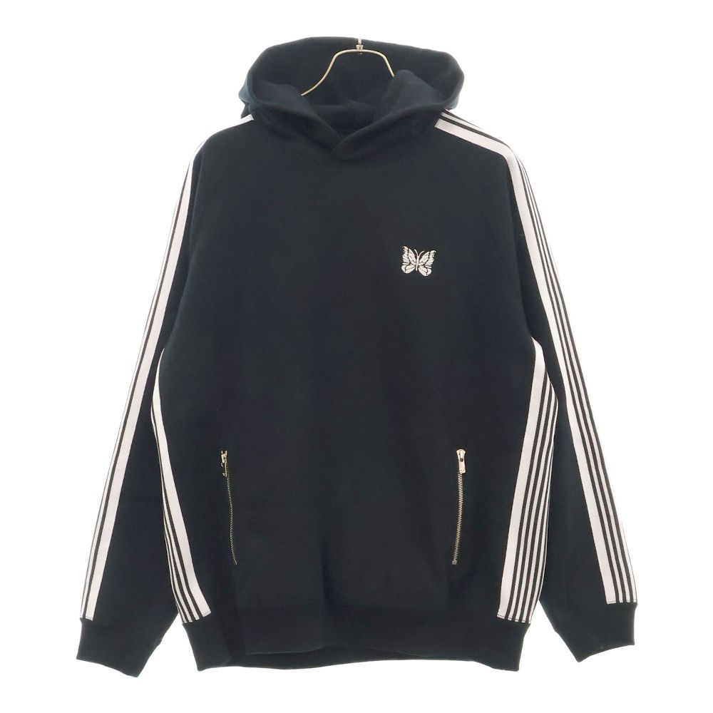 Needles (ニードルス) TRACK HOODIE PU1623 ロゴ刺繍 トラックフーディ プルオーバーパーカー ブラック
