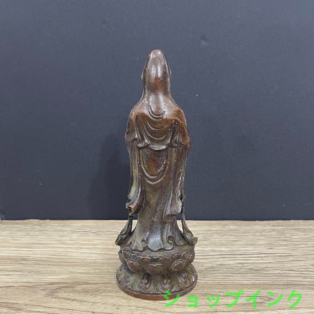 観音菩薩 仏像 銅製 工芸品 美術品 置物 坐蓮観音菩薩仏像 銅細工 仏教美術 装飾品 工芸品 美術品 置物