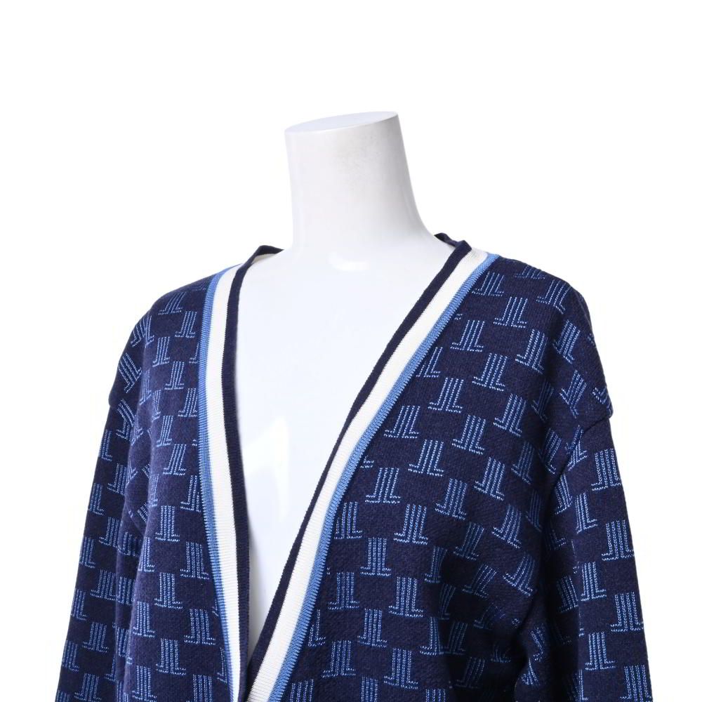 LANVIN - LANVIN モノグラム ジャガードニット カーディガン LANVIN - LANVIN モノグラム ジャガードニット カーディガンの
