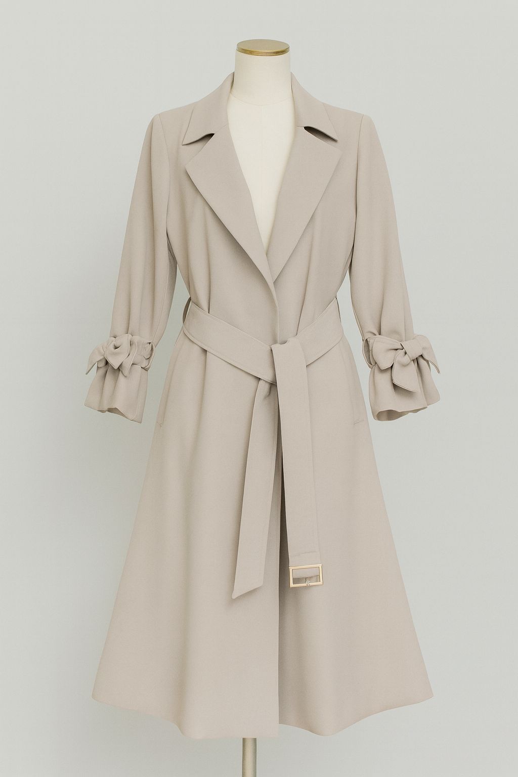 極美品】FOXEY/フォクシー 37910 コート ウールBLEND袖リボン