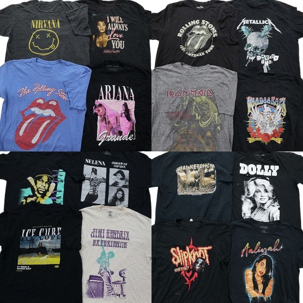 古着卸 まとめ売り 音楽・バンド 半袖Tシャツ 16枚セット (メンズ L
