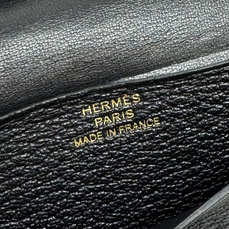 エルメス HERMES ベアンミニ ベアン ミニ シェーブル 財布 二つ折り財布 ミニ財布 ミニウォレット シェブルミゾル ノワール ブラック 黒 ゴールド金具