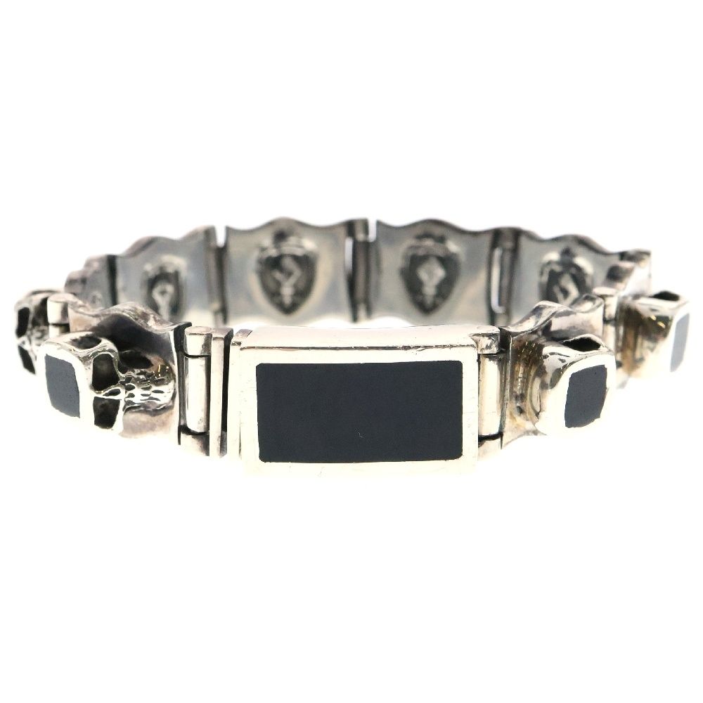 MARCOS マルコス FLAT HEAD SKULL Bracelet フラットヘッドスカル ブレスレット エボニーウッド シルバー