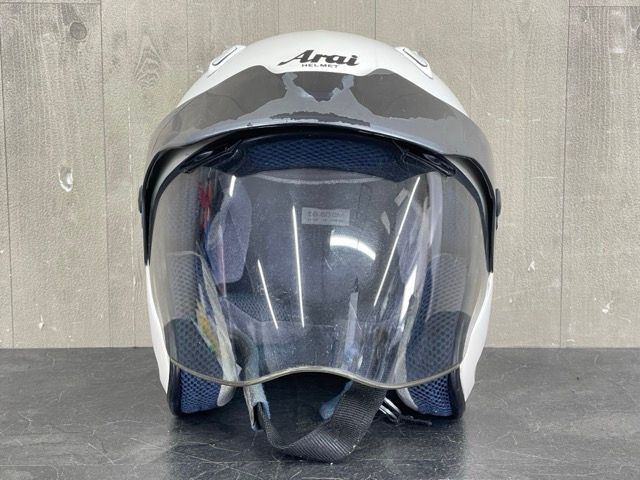 ジェットヘルメット 【中古】 Arai アライ UP TOWN SZ-M 59-60cm ホワイト オートバイ バイク アップタウン PSCマーク有 / 58196