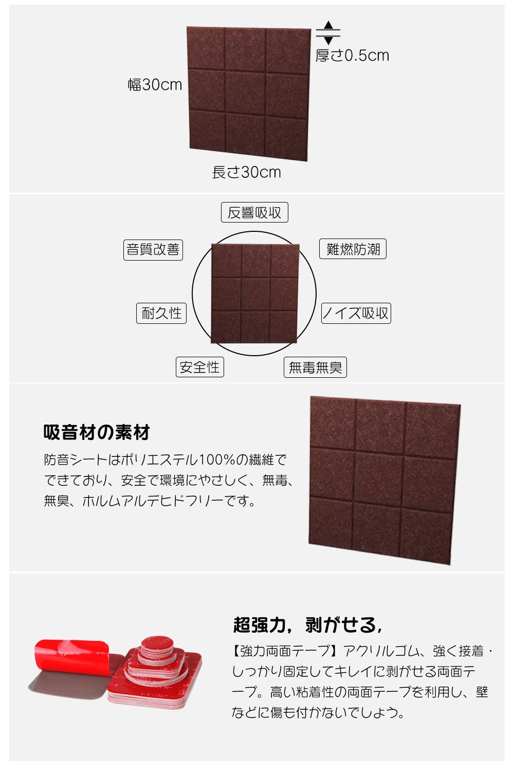 送料無料】【48枚】吸音材 吸音パネル 吸音ボード 【高品質素材採用 
