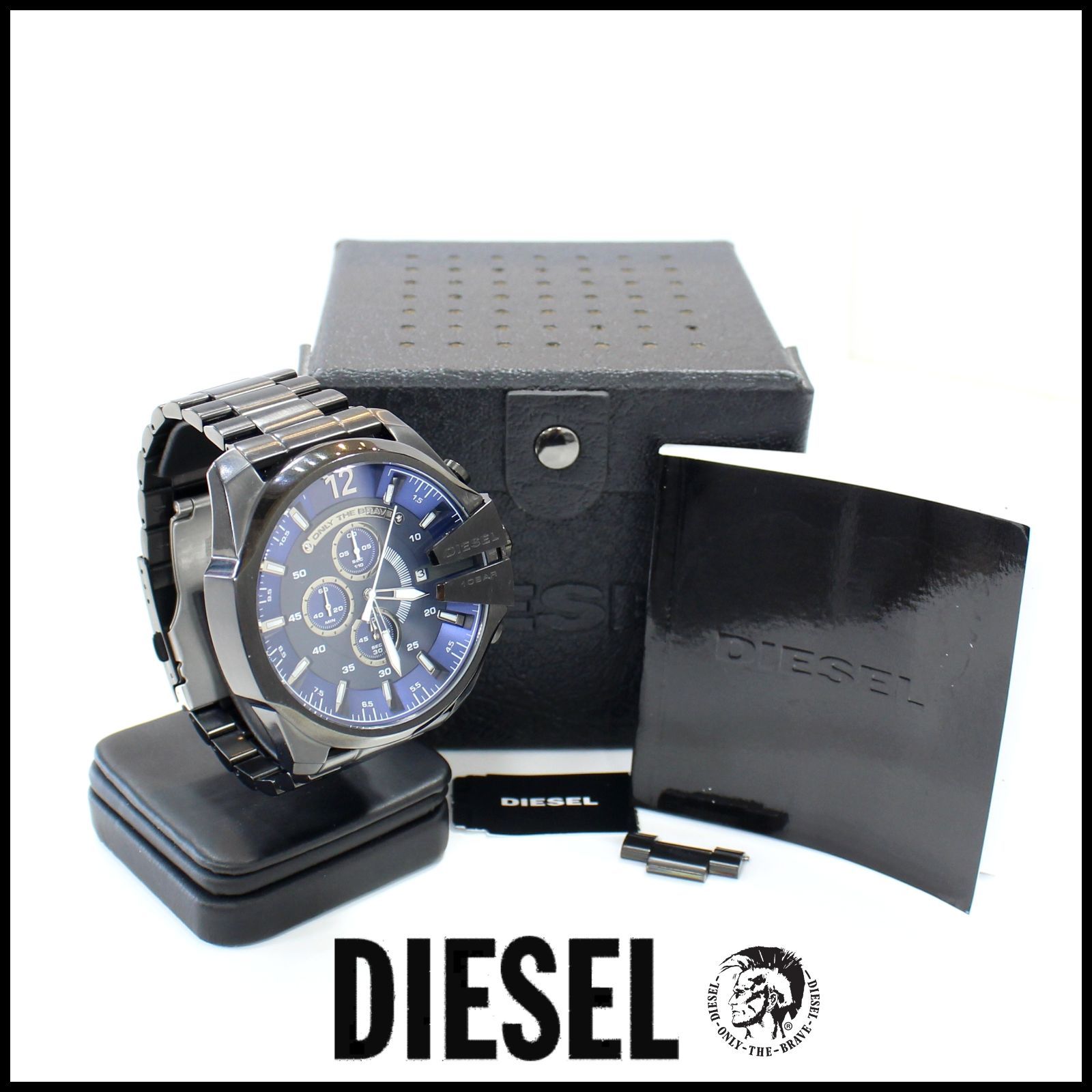 DIESEL メガチーフ クロノグラフ 箱コマ付 美品 電池切れ 【公式通販】