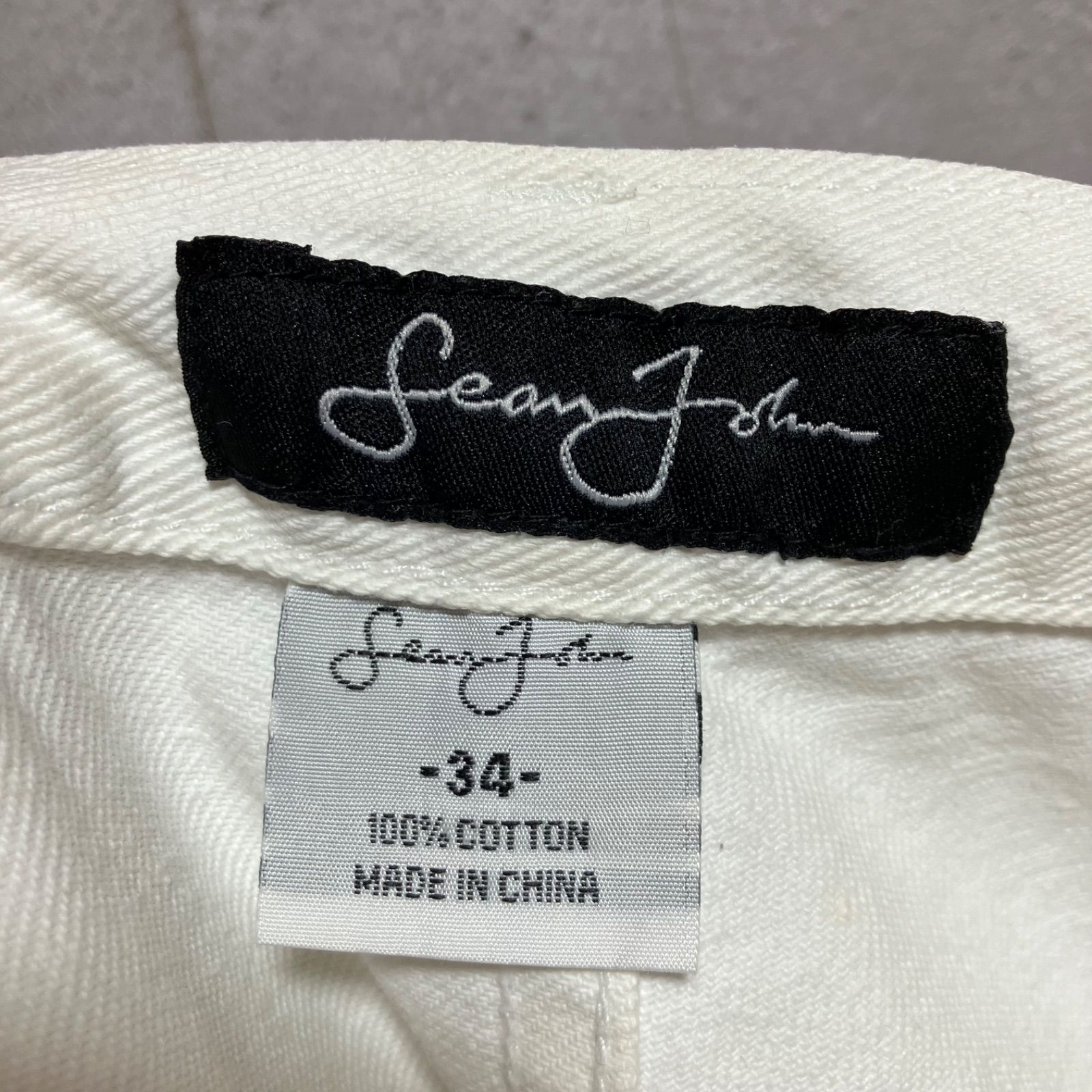 90's SEANJOHN ショーンジョン ホワイト デニム パンツ バギー ワイド