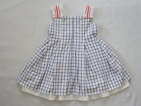 シモネッタミニ simonetta mini マメール アウトレット 子供服 女の子 2歳 約 90cm ベビー服 ワンピース サンドレス 白 青 チェック ノースリーブ 夏 3 ガールズ 女児 キッズ ベビー 【中古】 ユーズ