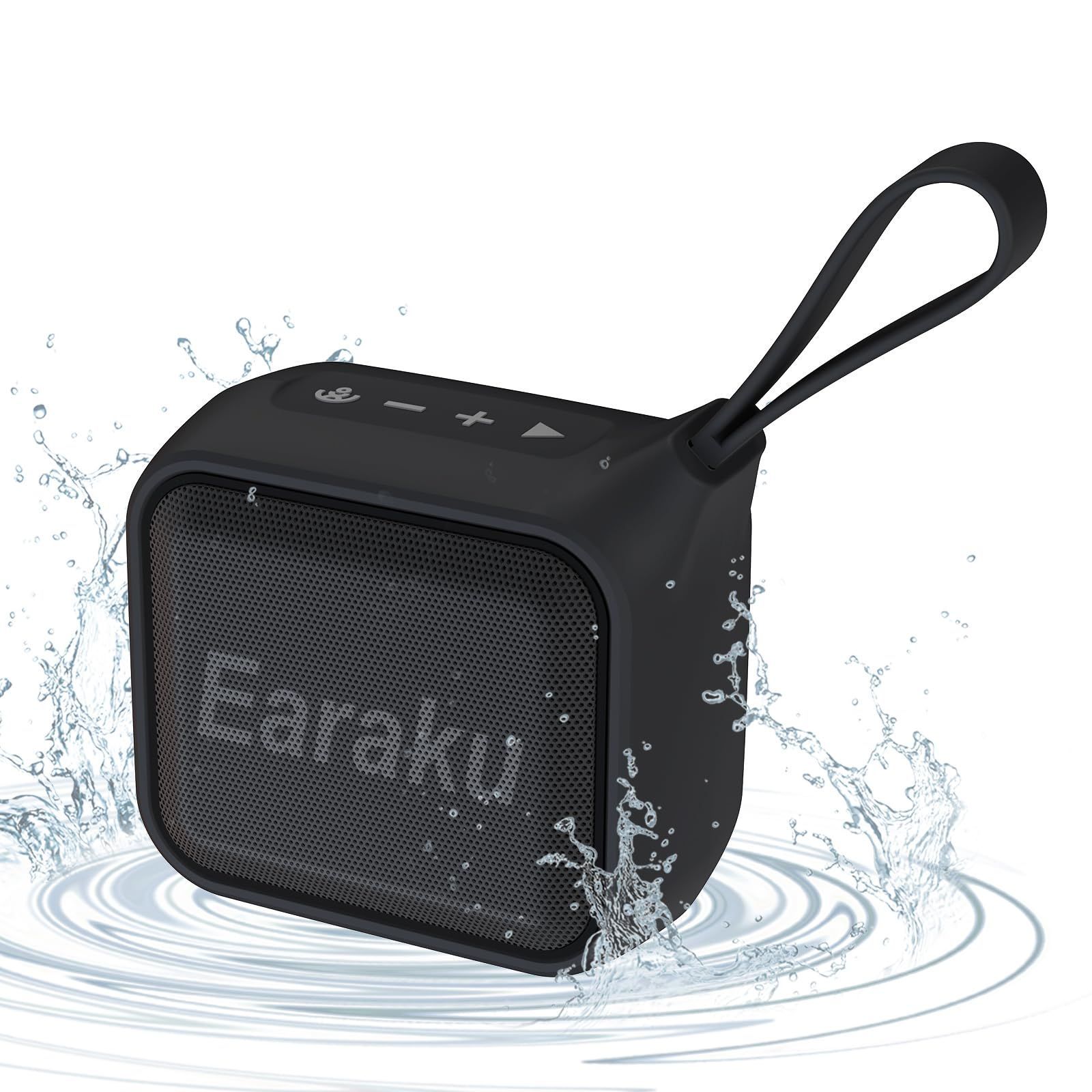 ブルートゥース ワイヤレススピーカー 防水スピーカー 小型 IPX7防水 Bluetooth Bluetooth 5.3 Type-C充電 風呂 12W TWS 二台接続 約20時間再生可能 スピーカー モバイルスピーカー コンパクト (ブラック)