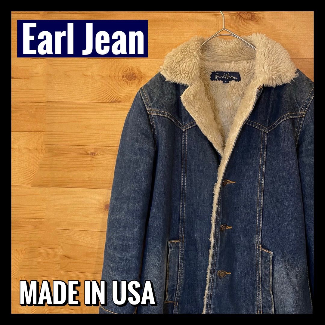 【Earl Jean】USA製 デニム ボア ジャケット M相当 アメリカ古着
