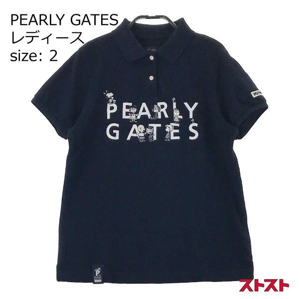 パーリーゲイツ PEARLYGATES 長袖ポロシャツ ネイビー サイズ2（L） PEARLY GATES パーリーゲイツ 055-0260002 × PEANUTS 半袖