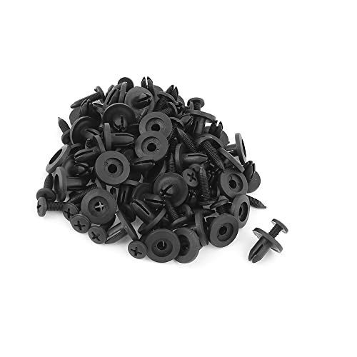 ACROPIX プラプッシュ式リベット バンパーピンクリップ ユニバーサル 6mm ブラック 50個