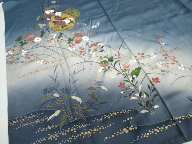 平和屋着物○訪問着 雪輪草花文 暈し染め 金彩 正絹 逸品 DAAY5233ud