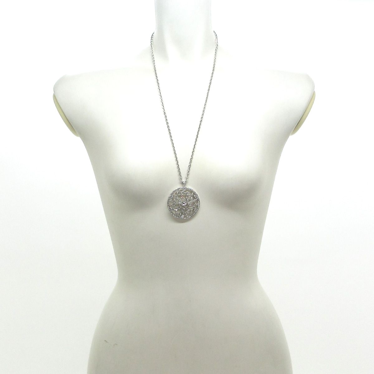 FOXEY フォクシー ネックレス - シルバー×クリア リーフ