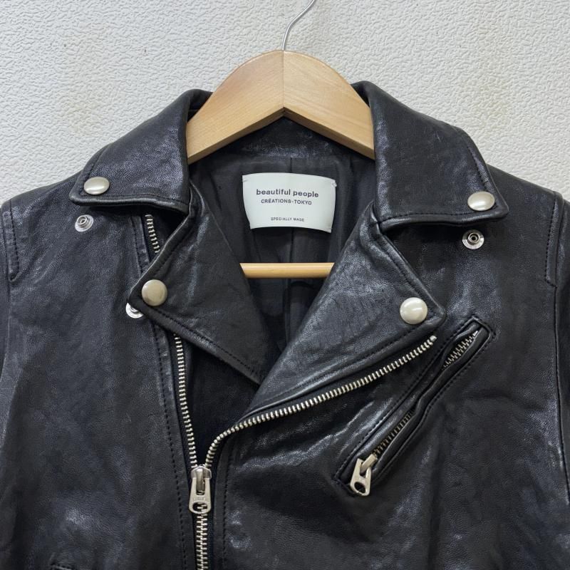 beautiful people ビューティフルピープル ジャケット 上着 レザージャケット 1635402401 羊革 ラムレザー ダブル ライダース