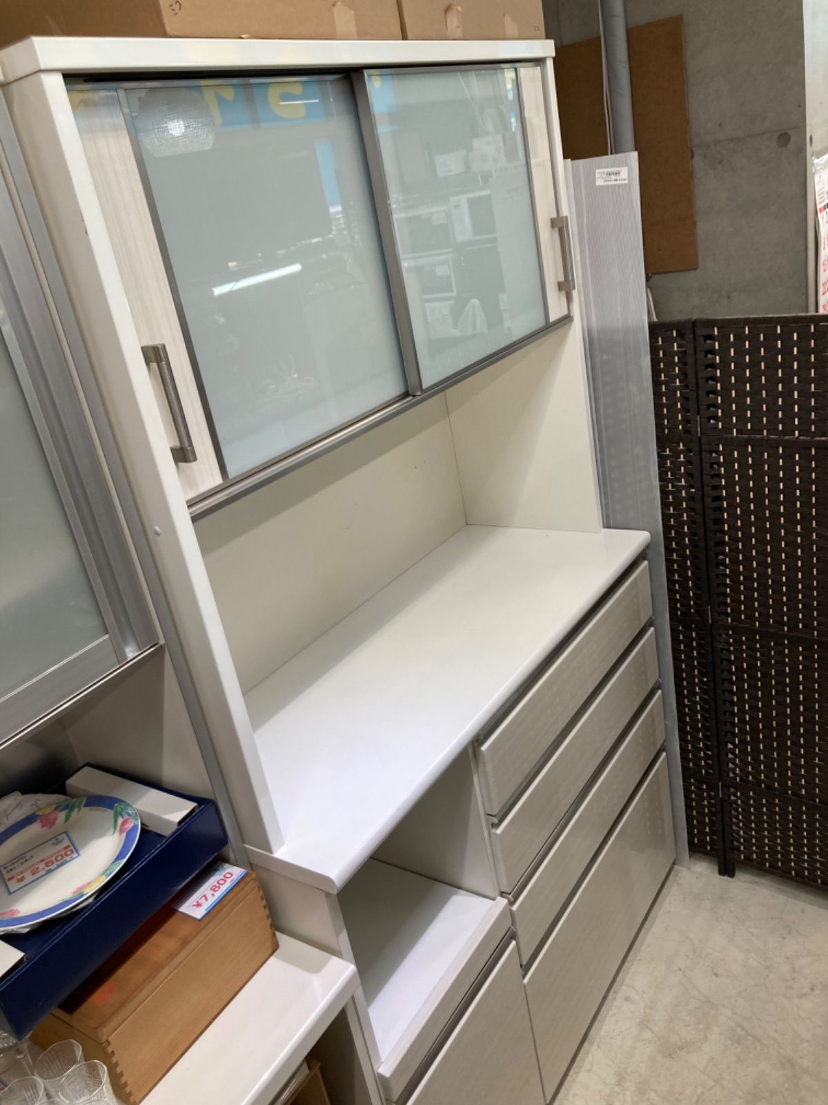 配送可※応相談】ニトリ 食器棚 キッチンボード 長い 