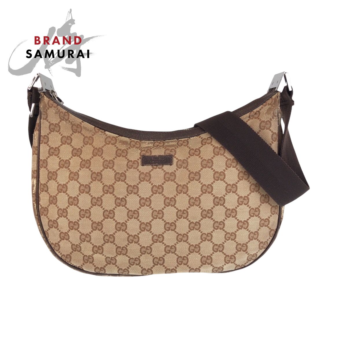 GUCCI グッチ ベージュ ブラウン シルバー金具 GGキャンバス 122790 