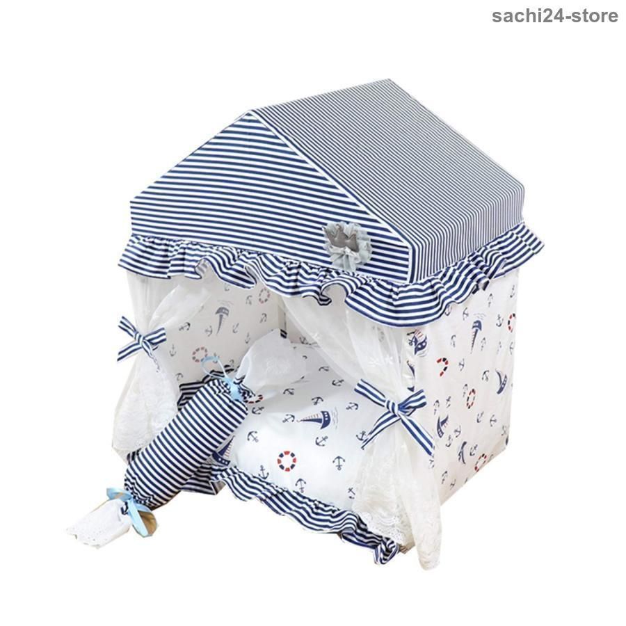 猫ハウス 猫ベッド ブルー ドーム型 犬猫 マット クッション ペットテント 犬小屋 快適 軽量 ワンタッチ L 小型犬 キャットハウス 休憩所 lwc587注目シリーズ