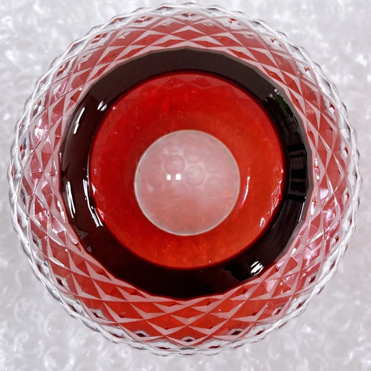 廣田硝子 ヒロタガラス 江戸切子 花蕾 karai あられ 紫 赤 2個セット