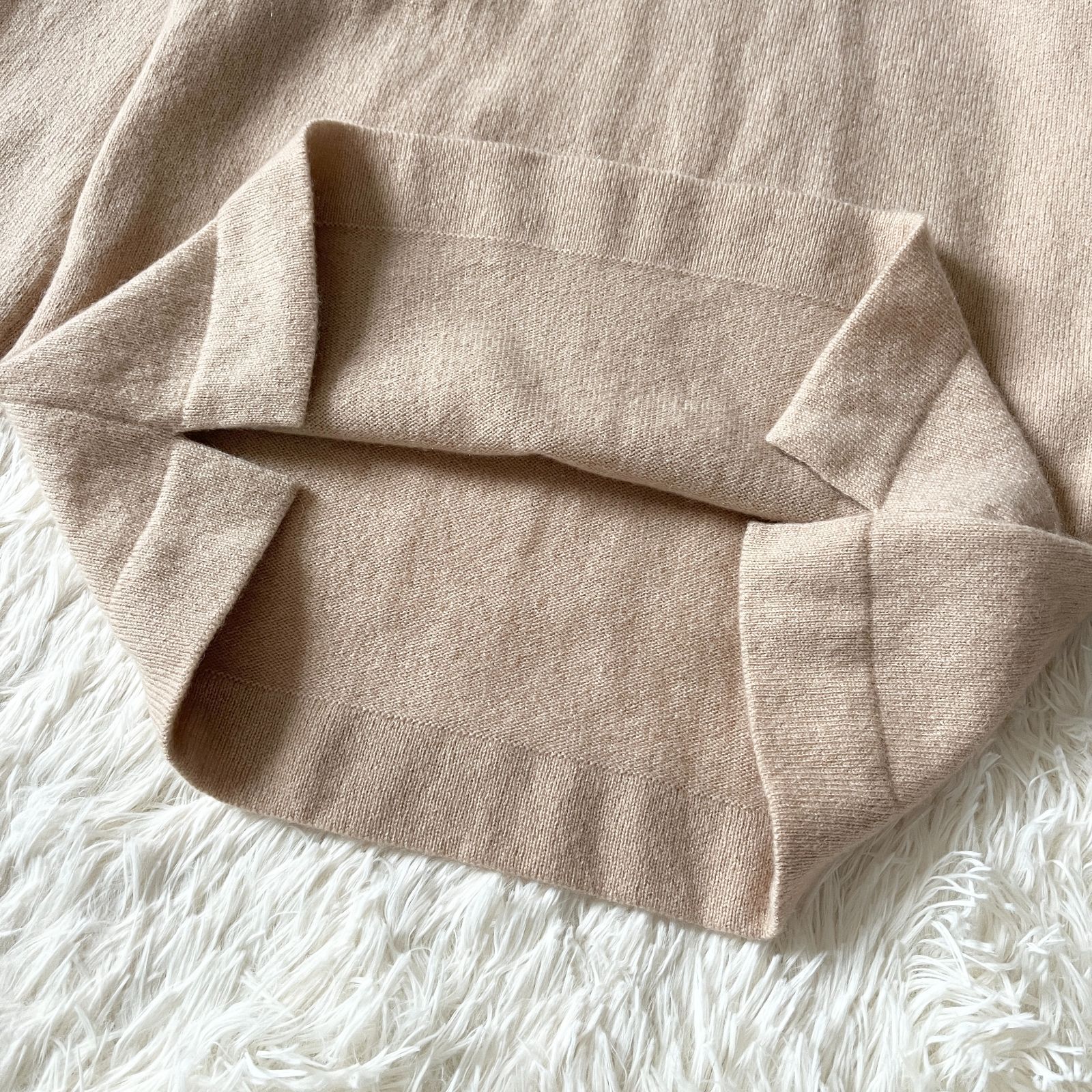  FOR FOXEY デイジーリンフォクシー カシミヤ 丸襟ニット トップス セーター ベージュ系 40 長袖 ニット セーター