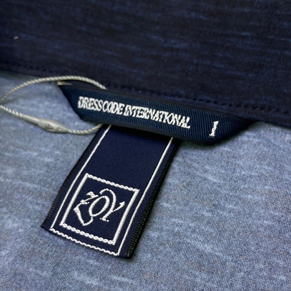 サイズ：1 ZOY ゾーイ 071402007 半袖ハーフジップTシャツ  ネイビー系 [240101416474] ゴルフウェア メンズ ストスト サイズ：1 ZOY ゾーイ 071402007 半袖ハーフジップTシャツ