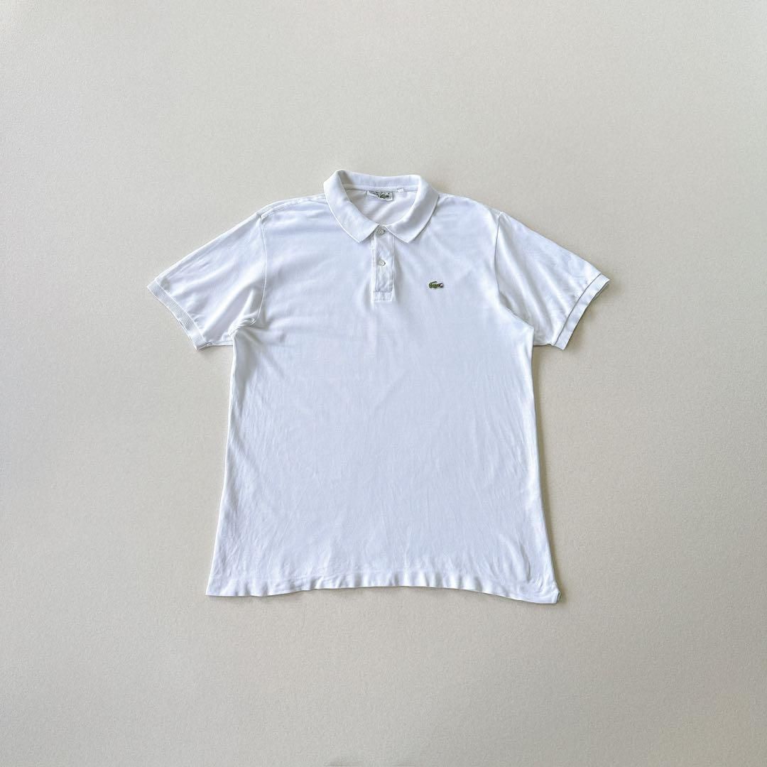 美品！フレラコ フランス製 ラコステ ポロシャツ　白 LACOSTE ラコステ 半袖ポロシャツ L1212F 鹿の子 コットン