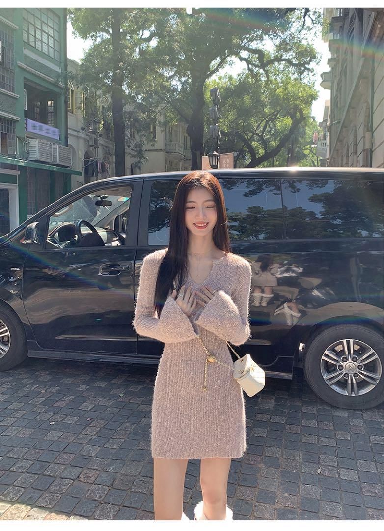 春にぴったり ミニニットワンピース