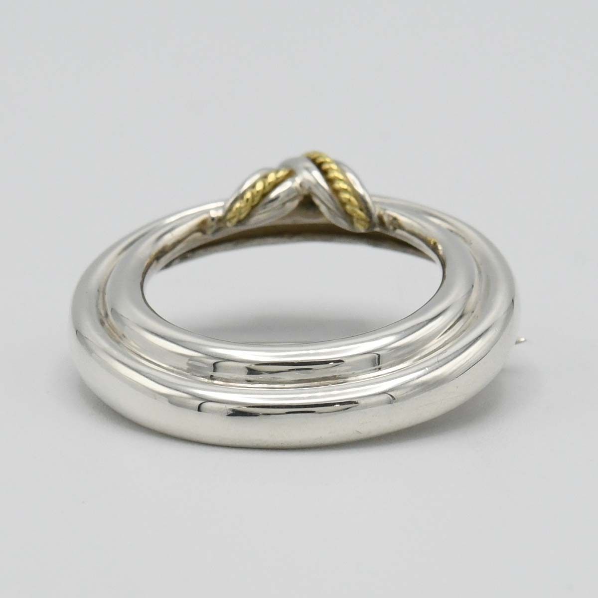 【美品】Tiffany& Co. コンビサークル ブローチ シルバー アクセ TIFFANY＆Co. ティファニー シグネチャー ブローチ シルバー 925