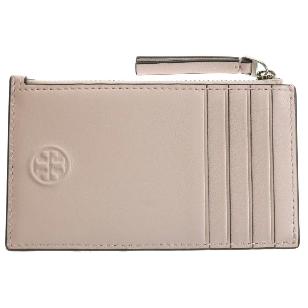 TORY BURCH トリー バーチ ロゴ刻印 フレミング レザー カードケース パスケース ピンク