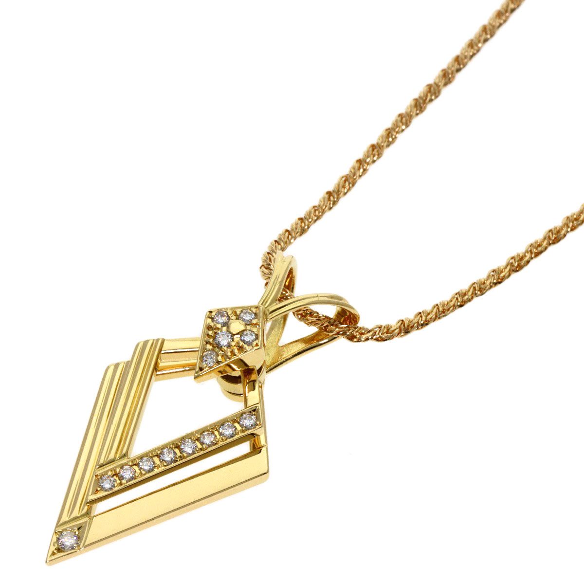 WALTHAM ウォルサム スウィング ダイヤモンド ネックレス K18YG  