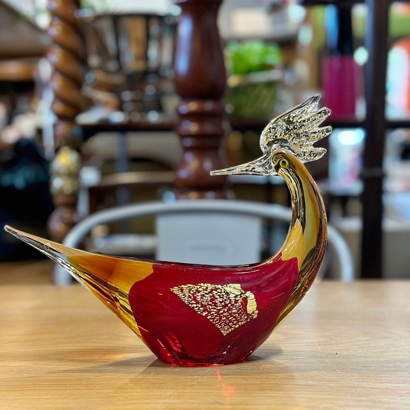 レトロ マルティグラス 鳳凰 ガラス 置物 インテリア 金彩 赤 ルビー MultiGlass オブジェ ガラス細工 トリ 鳥 火の鳥 豪華 ほうおう  縁起物【RU1021-5】 - メルカリ