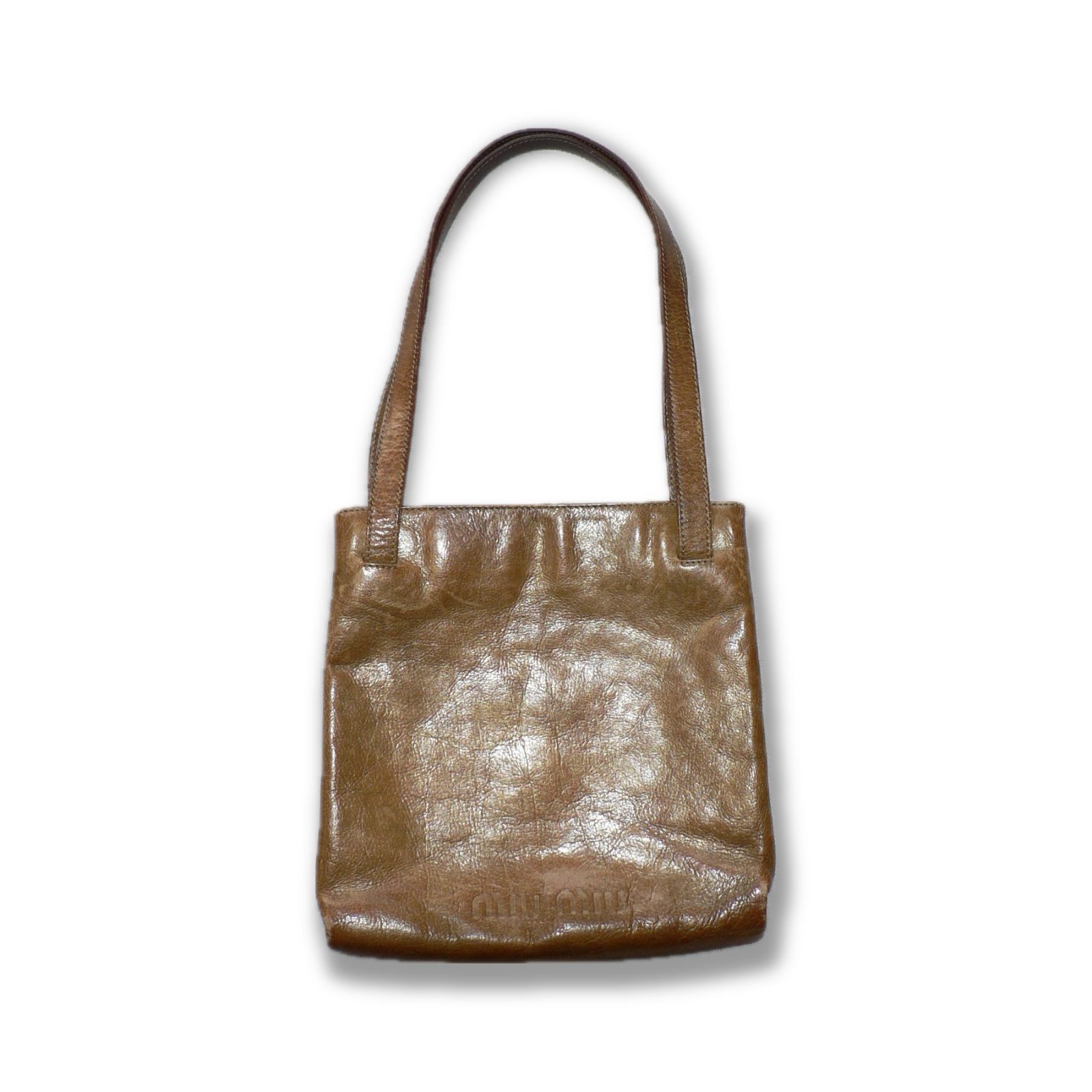 90s】MIU MIU leather tote hand bag brown archive - メルカリ
