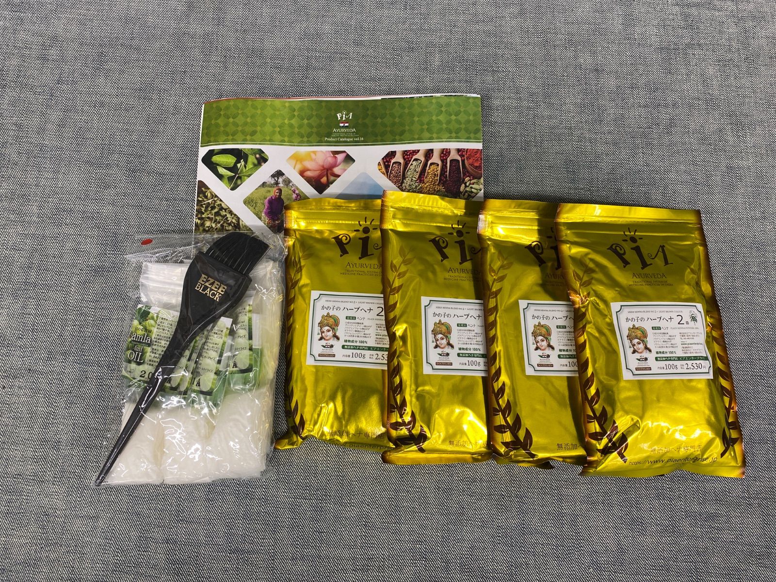 AW YG25102112 かの子の ハーブヘナ 2番 ライトブラウン 100g × 4袋セット