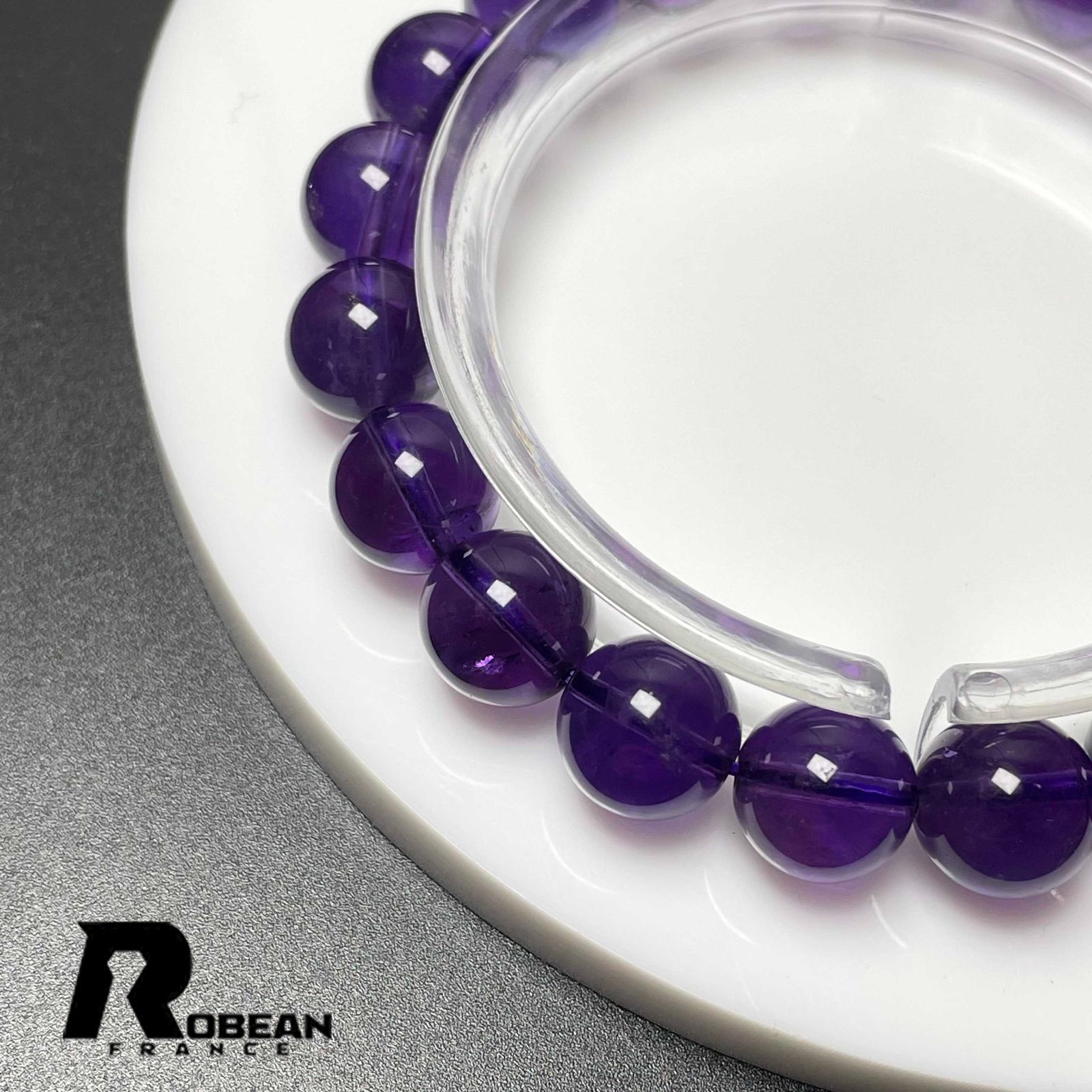 【限定一点】 夢色 EU製 ★ROBEAN・アメジストファントム★パワーストーン ブレスレット アクセサリー 天然石 レア プレゼント2  ギフト 10-10.3mm M0320612