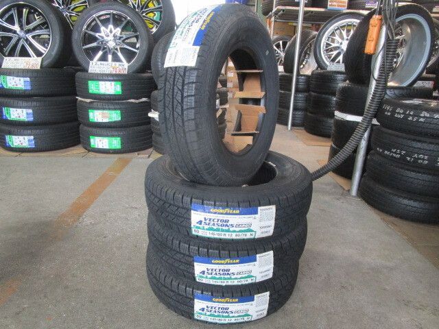 Ｋ 送込 オールシーズン 4本 グッドイヤー ベクターカーゴ 145|80R12 80|78N N-VAN|ハイゼット|キャリィ|サンバー等