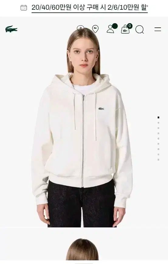 LACOSTE ラコステ ジップアップパーカー フード付き 36