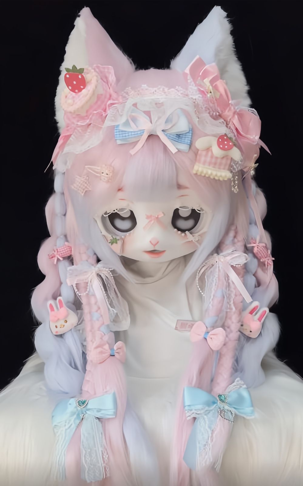 着ぐるみヘッド kigurumi NO.159 猫 マカロン色 ファースーツ 全頭ヘッド ケモノ マスク ぬいぐるみ コスプレ コスチューム 一点物