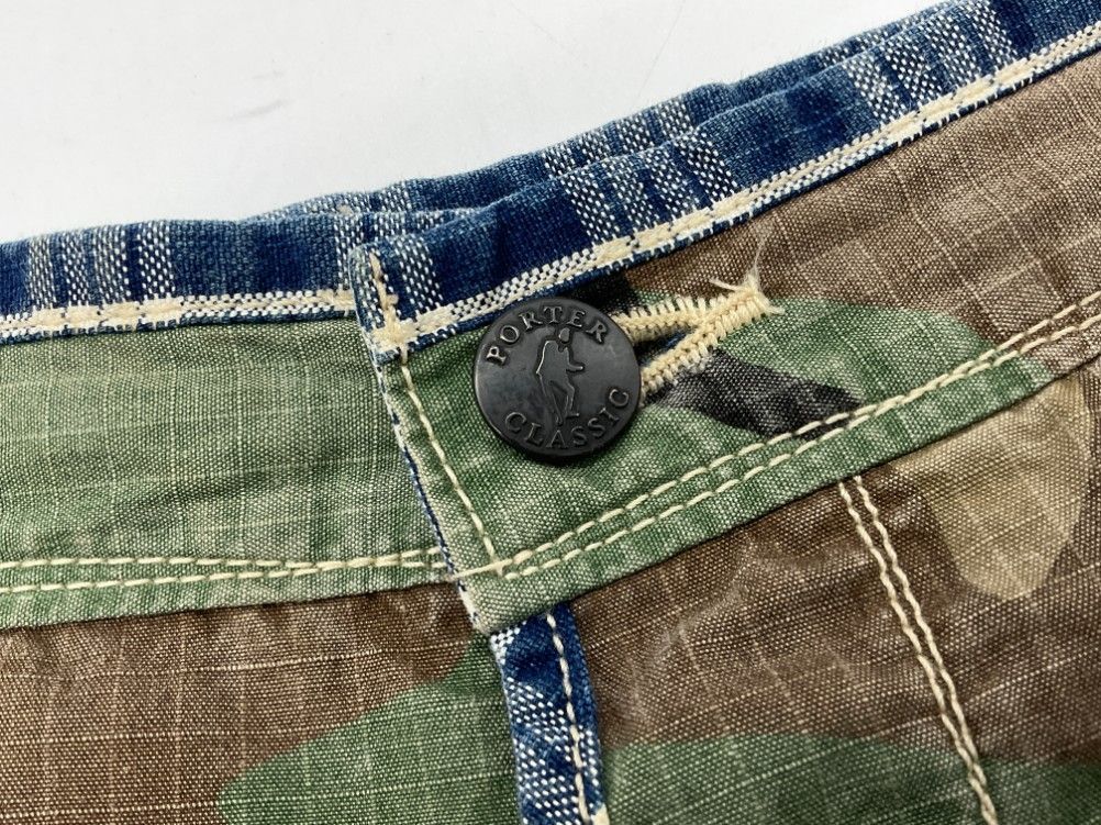 サイズXL【新品】PORTER CLASSIC リメイクチェックカーゴパンツ 美品 PORTER CLASSIC ポータークラシック XL 迷彩 リメイク