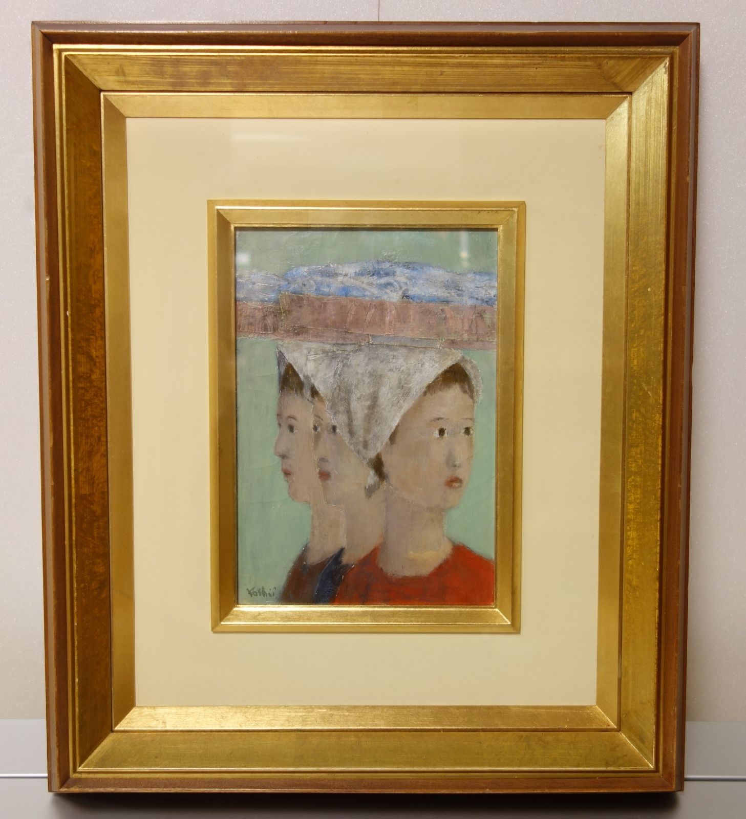 吉井淳二先生の絵画。 原画】吉井 淳二 （1904年 3月6日 - 2004年 11月23日） 「三人