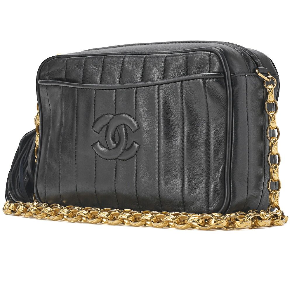 CHANEL マドモアゼル フリンジ ココマーク チェーンショルダー ラムスキン