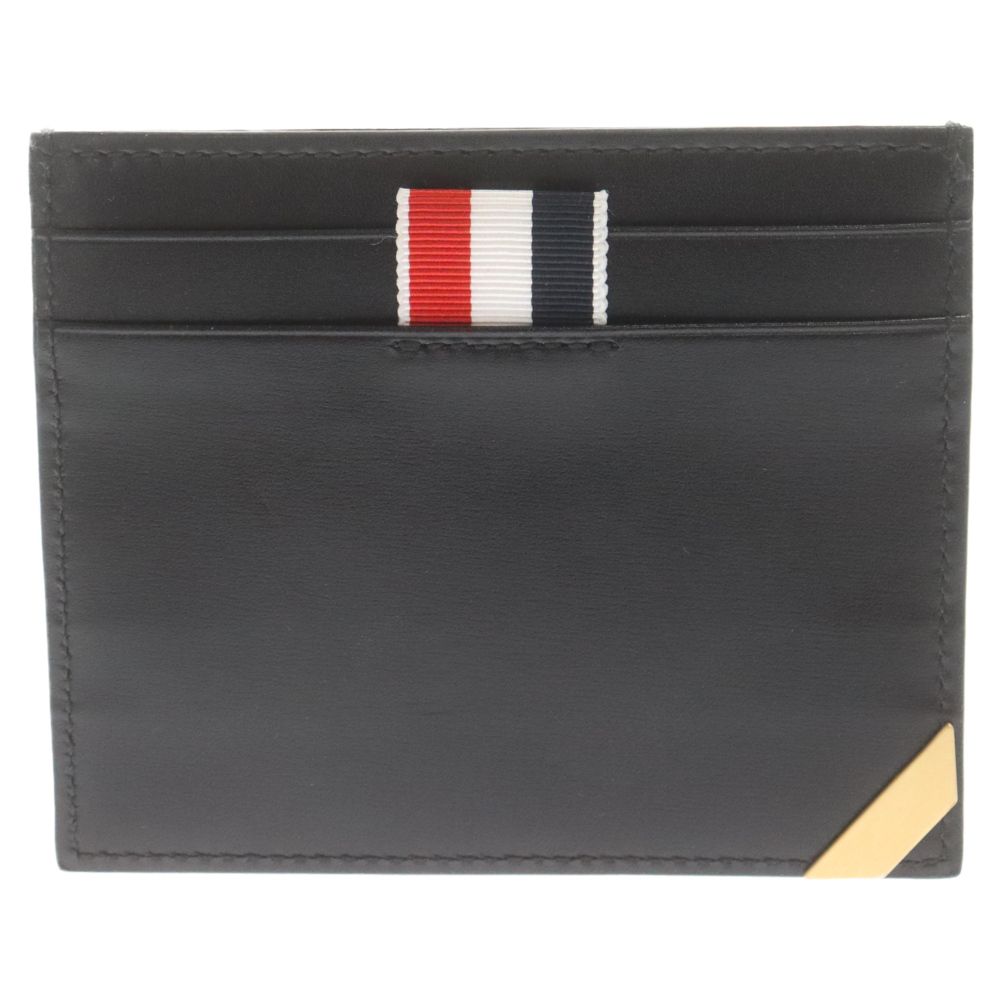 THOM BROWNE トムブラウン RWB Stripe Card Case MAW209A06549 RWBストライプカードケース カードホルダー カーフレザー名刺入れ ブラック THOM BROWNE (トムブラウン) RWB Stripe Card Case MAW209A06549 RWB
