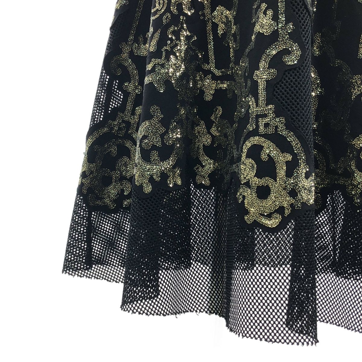 【レア】VIVIENNE TAM ブラック✨ワンピース　スパンコール&パール VIVIENNE TAM スパンコール ビーズ ワンピース チュニック 黒