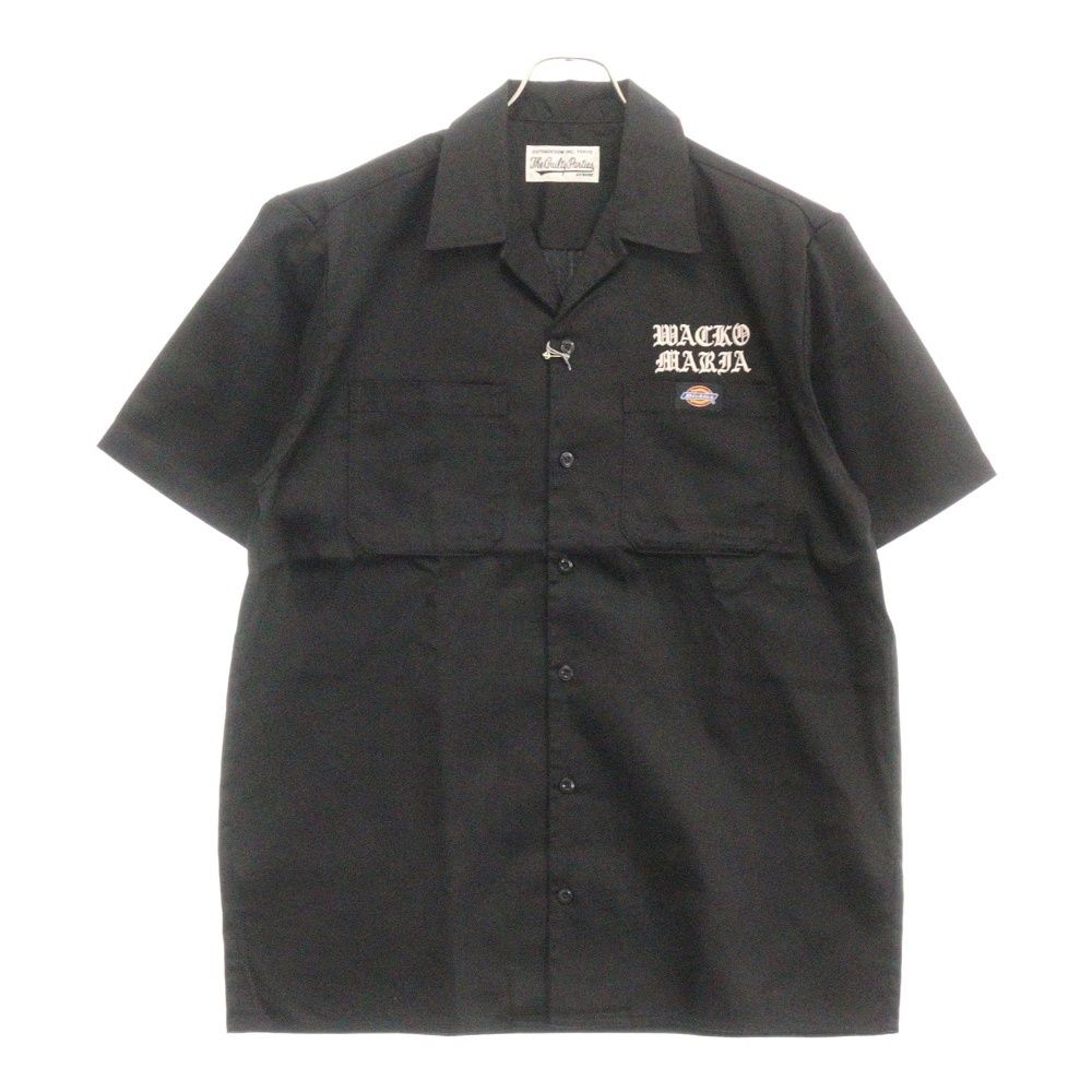 WACKO MARIA (ワコマリア) ×Dickies 24SS WORK SHIRT フロントロゴ刺繍ワークシャツ 半袖シャツ 24SS-WMS-DC01 ブラック