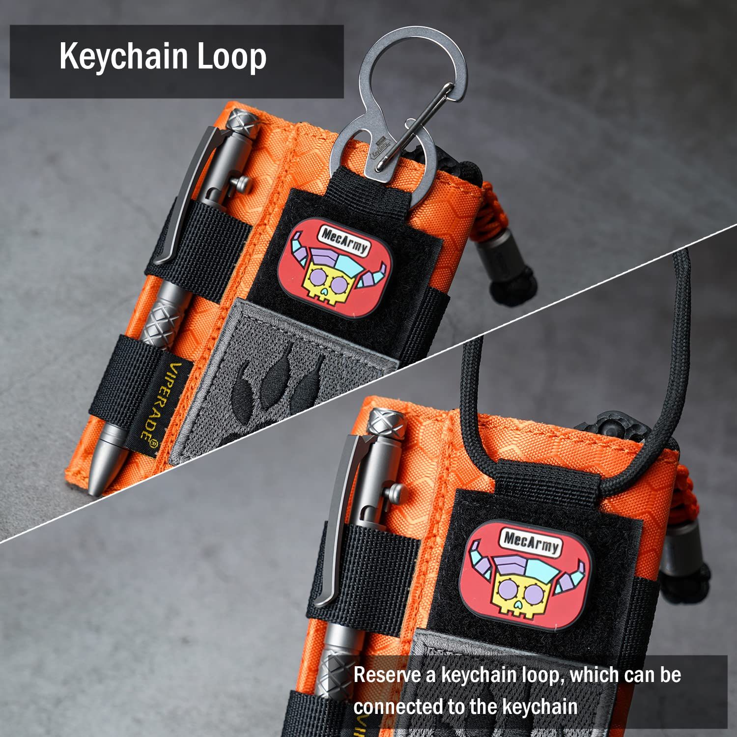 デイリーキャリー用の3つのツール収納ポケット付きナイロンEDCポーチ