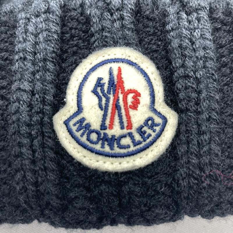 中古】MONCLER 22AW ケーブルニットキャップ ブラック 中古】MONCLER 22AW ケーブルニットキャップ ブラック