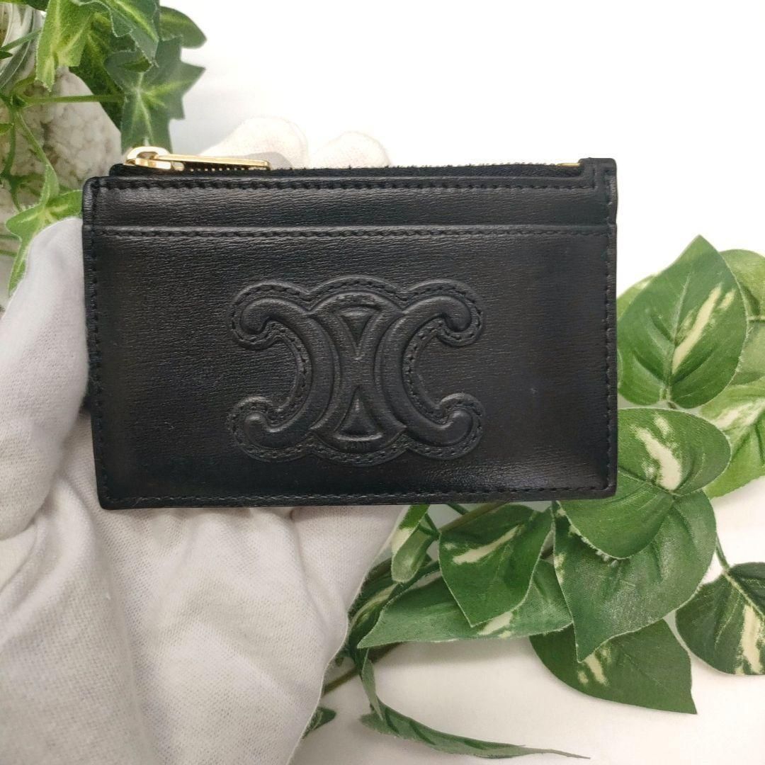 セリーヌ フラグメントケース コインカードホルダー ブラック キュイルトリオンフ