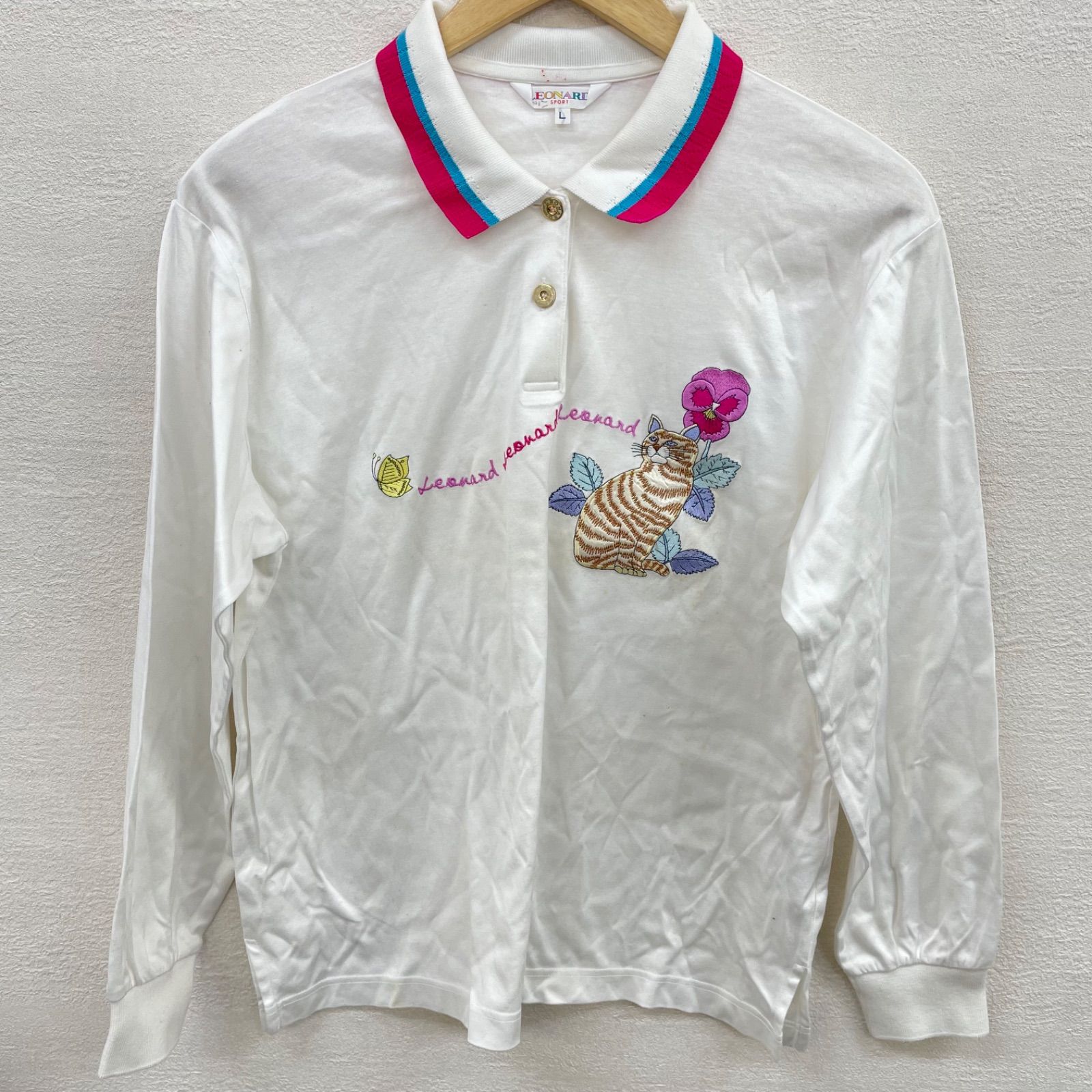 LEONARD SPORT 長袖ポロシャツ LEONARD SPORT レオナール スポーツ 長袖ポロシャツ L