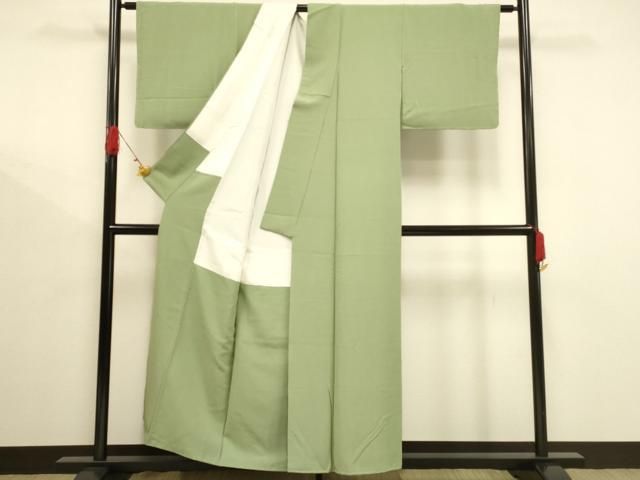 平和屋着物○上質な色無地 辻が花地紋 湊鼠色 正絹 逸品 未