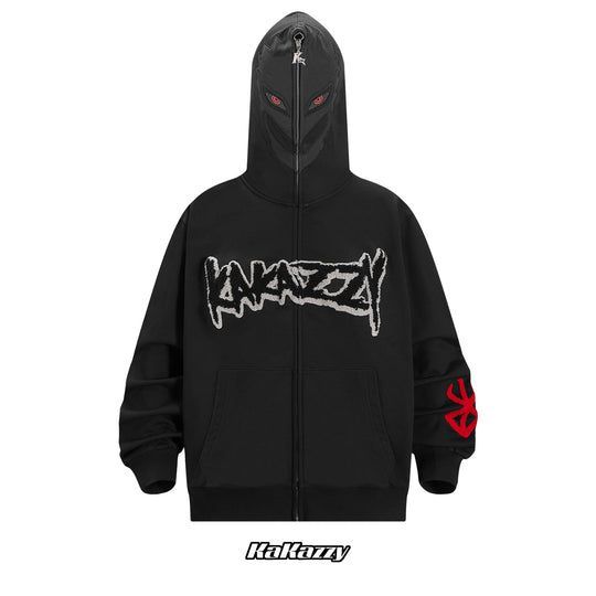 ◆Kakazzy◆フルジップパーカー ブラック送料込 kakazzy フルジップパーカー スパイダーマン L ブラック メンズ